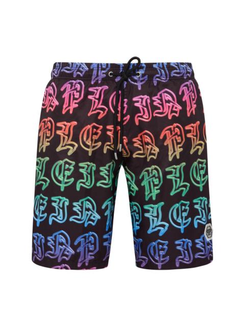 logo-printed swim shorts