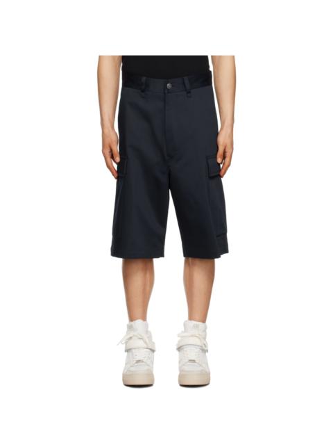 AMI Paris Navy Cargo Pocket Shorts