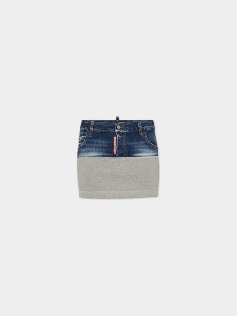 DSQUARED2 JERSEY AND DENIM SKIRT