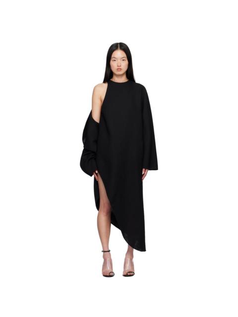 Alaïa Black Wool Gazar Wrap Coat