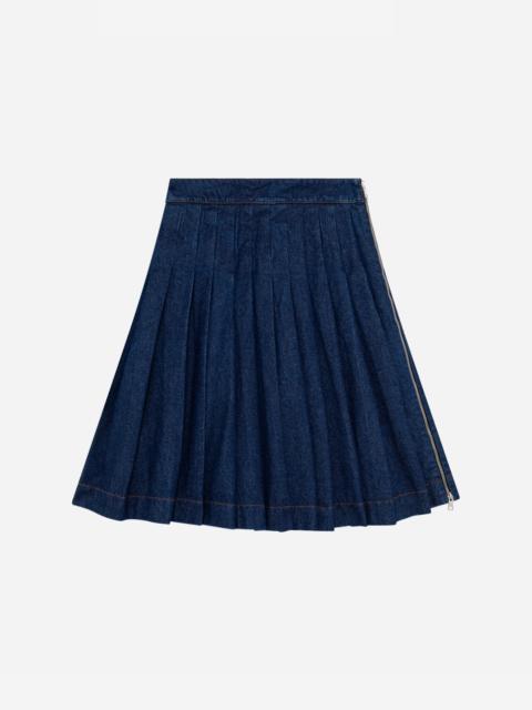 MSGM Pleated denim skirt