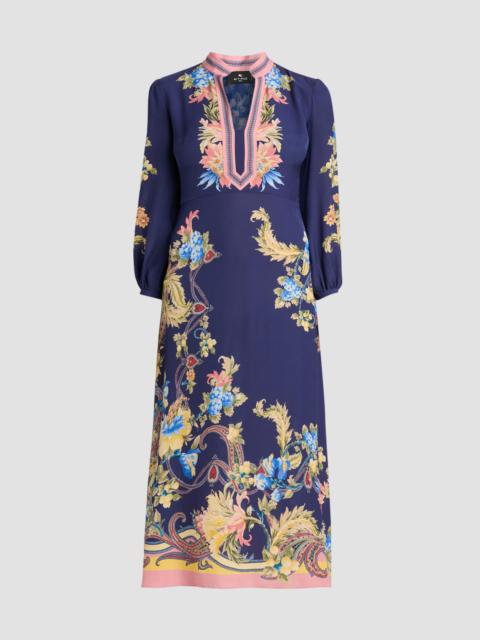Etro Women's Printed A-Line Midi Dress - Printed Blue