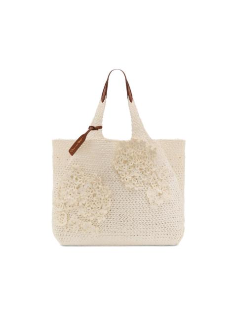 Oscar de la Renta flower-embroidered shoulder bag
