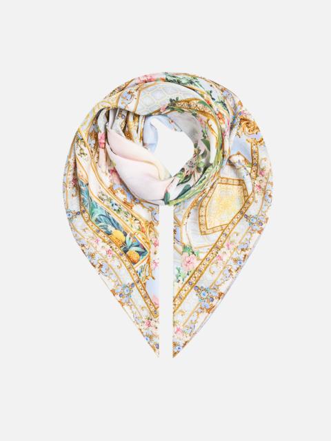 CAMILLA LARGE CRYSTALLED SILK SQUARE SCARF SISI SOCIETY