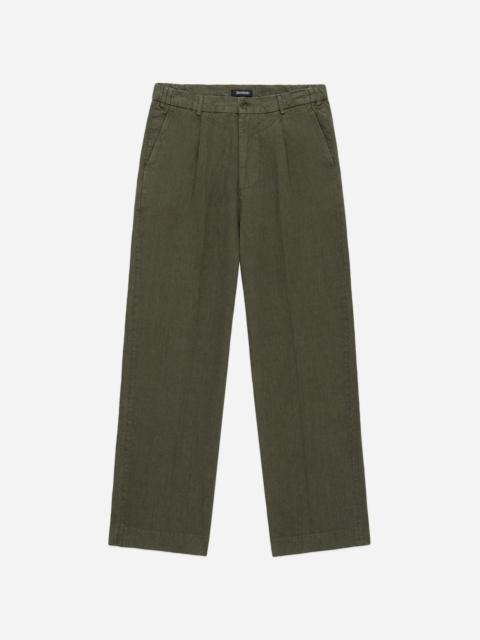 3sixteen Pleated Trouser - Olive Linen
