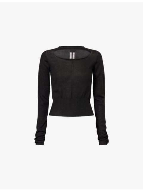 Rick Owens Cut-Out Cropped Wool Top