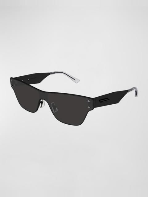 Bottega Veneta Rectangle Monochromatic Metal Sunglasses