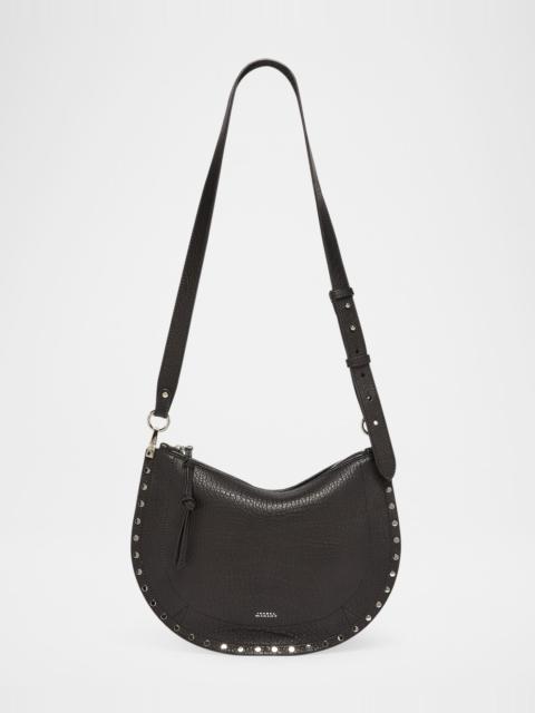 Isabel Marant Oskan Studded Leather Crescent Shoulder Bag