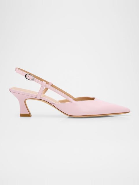 Stuart Weitzman 50mm Vinnie Leather Slingback Pumps