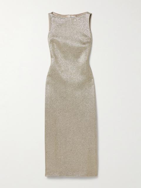ADAM LIPPES Blaire Metallic Stretch-tweed Midi Dress