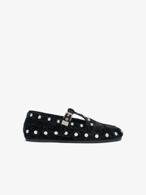 GANNI MARY JENNY MOCCASINS IN BLACK VELVET