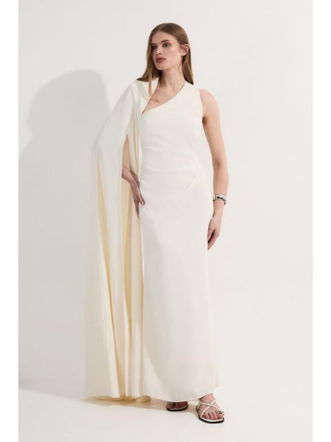 KAREN MILLEN Petite Soft Tailored Cape Sleeve Maxi Dress