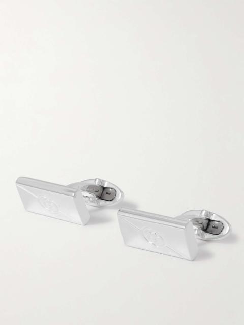 GUCCI Logo-Engraved Sterling Silver Cufflinks