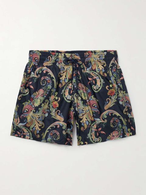 Straight-Leg Mid-Length Paisley-Print Swim Shorts