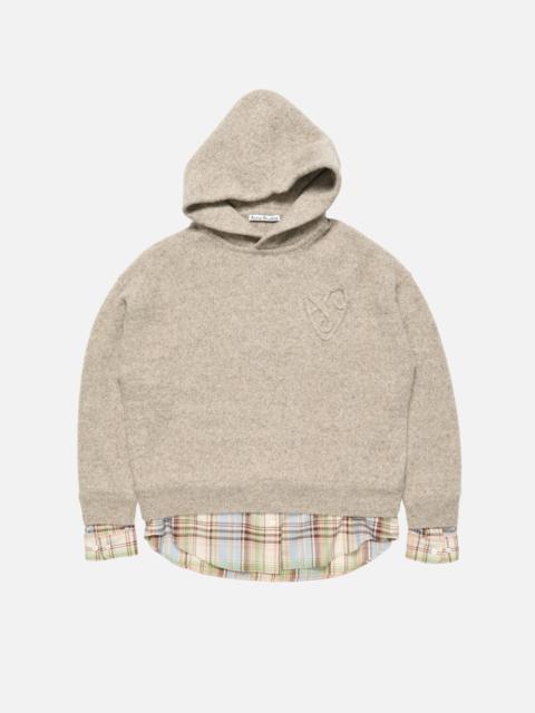 Acne Studios Layered knit hoodie - Medium beige