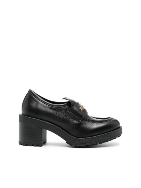 Moschino logo-lettering leather loafers
