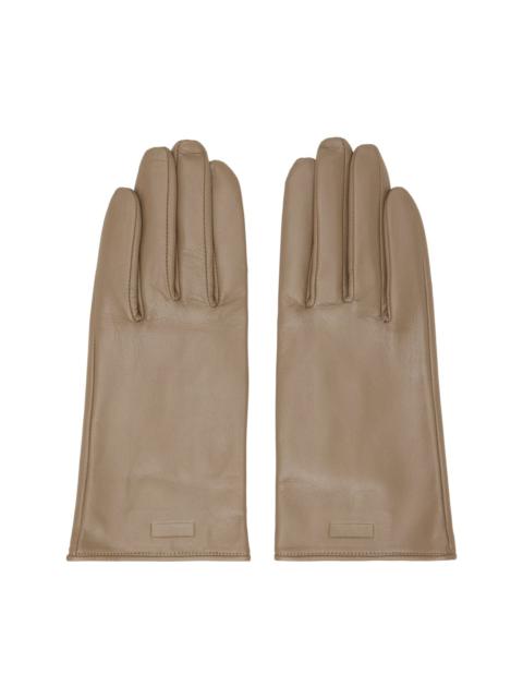 ssstein Khaki Leather Gloves