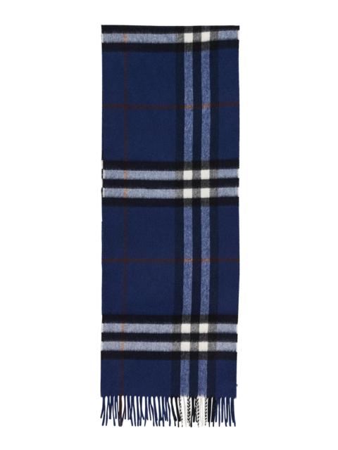 Burberry Men's Cashmere Check Fringed Scarf - Blue