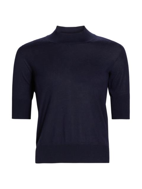 Jil Sander Women's Wool & Cashmere-Blend Rib-Knit Trim Sweater - Midnight