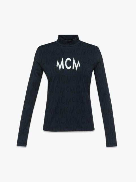 MCM Long Sleeve Monogram T-Shirt in Recycled Nylon