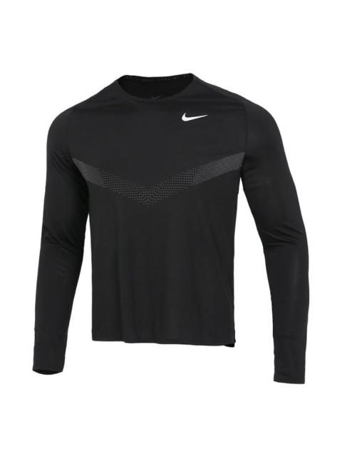 Men's Nike Sports Fitness Training Running Casual Long Sleeves Black T-Shirt DD6022-010