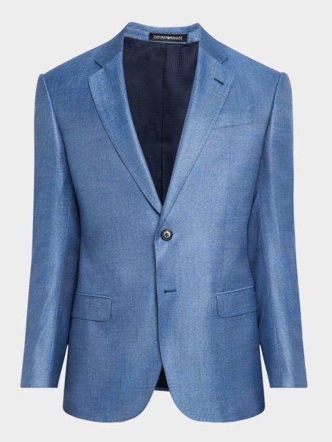 EMPORIO ARMANI Men's Bamboo Micro-Squares Sport Coat