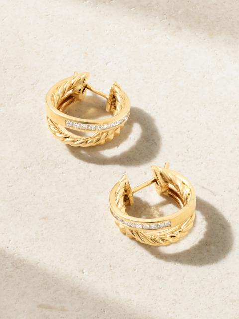 DAVID YURMAN Crossover Trio 18-karat Gold Diamond Earrings