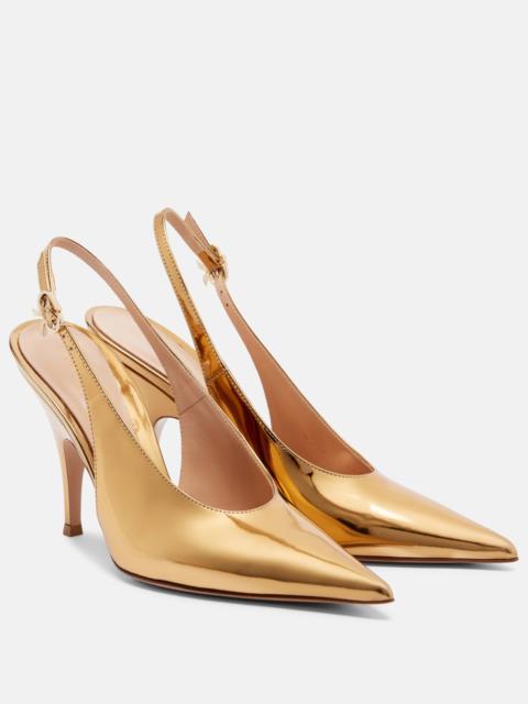 Gianvito Rossi Sofia metallic leather slingback pumps