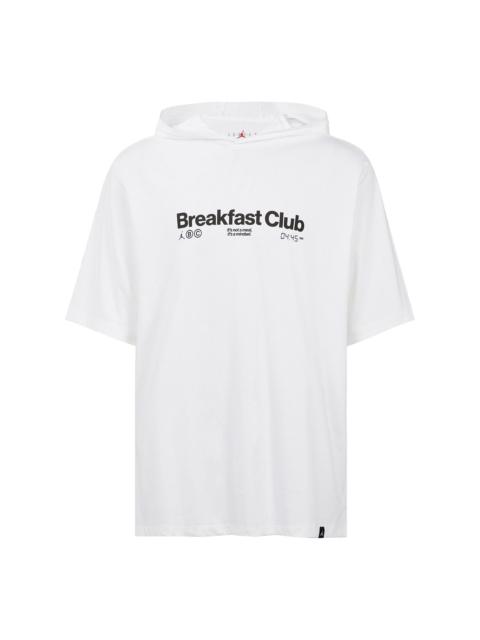 Nike Men's Nike Alphabet Printing Hooded Pullover Short Sleeve White T-Shirt DQ7383-100