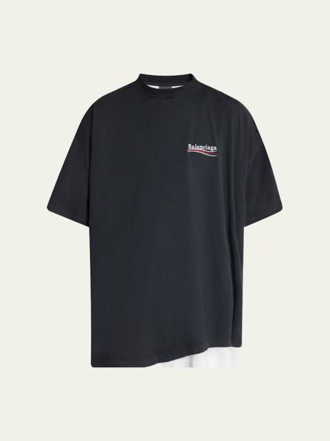BALENCIAGA Men's Double-Layer T-Shirt