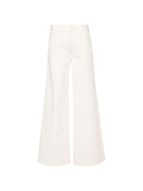 pressed-crease wide trousers