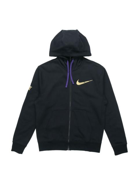 Nike Nike Zipper Cardigan Casual Sports Fleece Lined Hooded Jacket Black CU8094-010