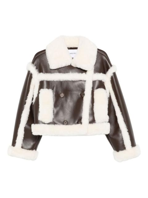 STAND STUDIO button-fastening shearling jacket