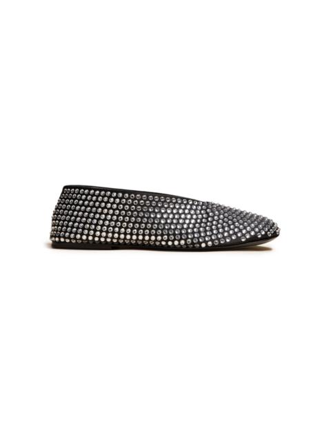KHAITE Marcy Crystal-Embellished Leather Flats black