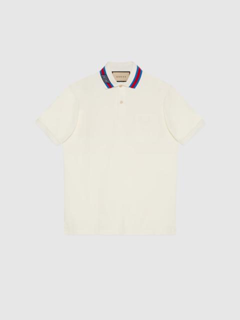 GUCCI Cotton piquet polo with Square GG