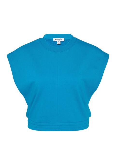 Alaïa Crop Fleece Jersey Top