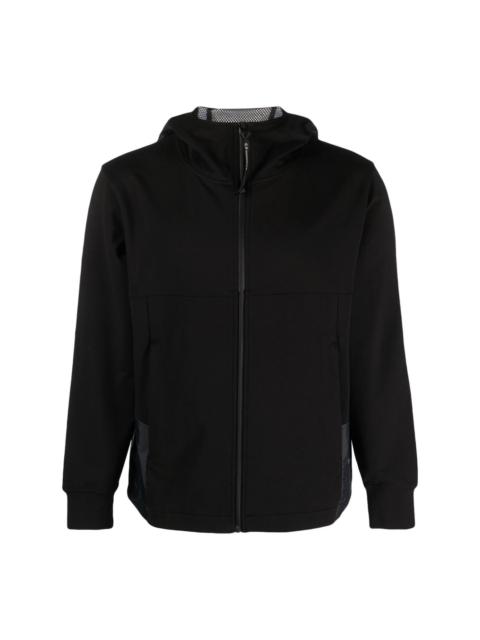 panelled zip-up hooded jacket