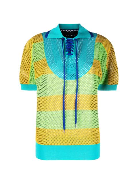 striped knitted polo shirt