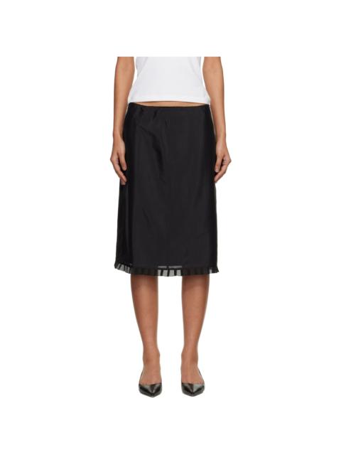 Dunst Black H-Line Laced Midi Skirt