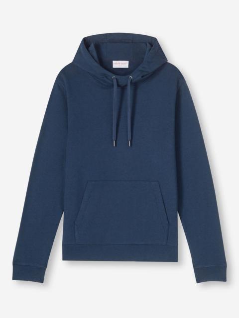 Derek Rose Men's Pullover Hoodie Quinn Cotton Modal Navy