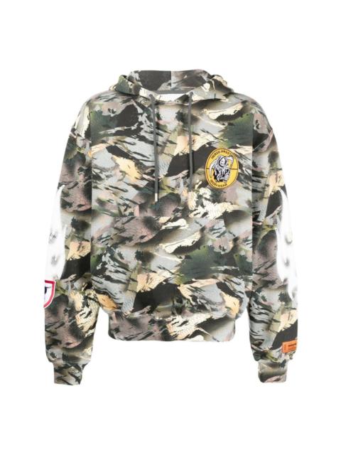 Heron Preston camouflage-print logo-patch hoodie