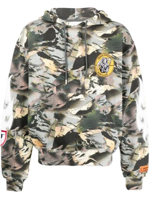 Heron Preston camouflage-print logo-patch hoodie