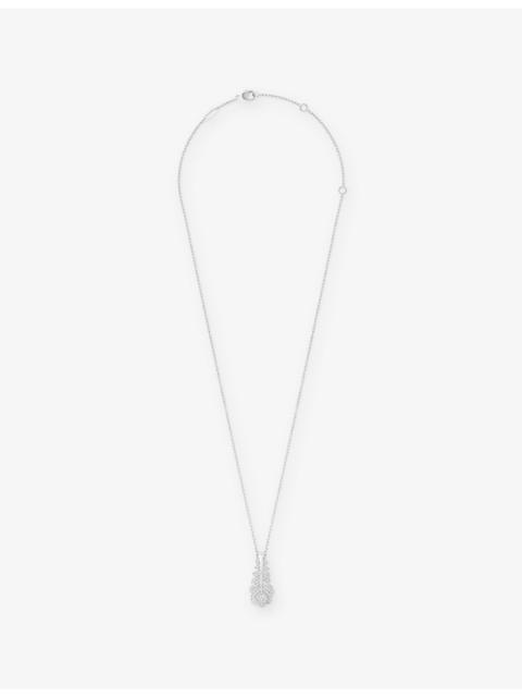 Boucheron Plume de Paon 18ct White Gold And 0.37ct Diamond Pendant Necklace