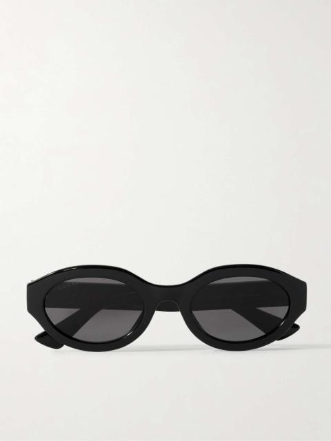 Oval-frame acetate sunglasses