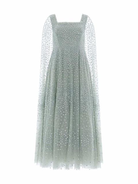 Needle & Thread Scatter Dot Cape Sleeve Ankle Gown