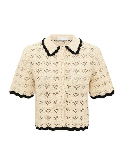 Zimmermann ASTER CROCHET POLO TOP