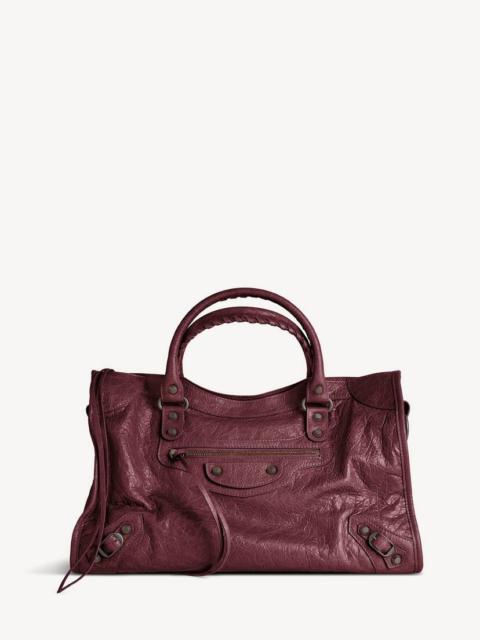 BALENCIAGA Women's Le City Medium Bag in Dark Burgundy