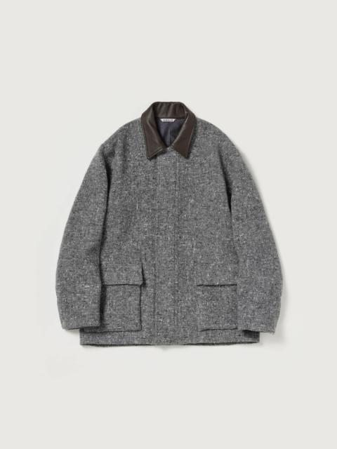 AURALEE HOMESPUN TWEED ZIP BLOUSON