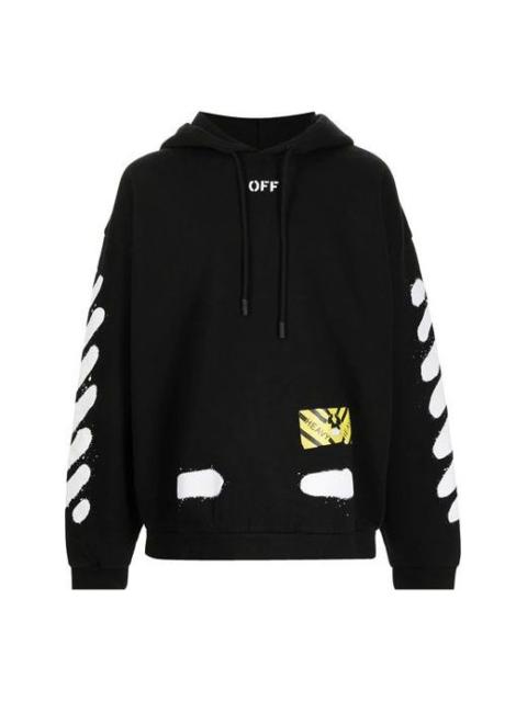 Off-White Men's OFF-WHITE Splash Ink Graffiti Stripe Black OMBB009G20FLE0021001