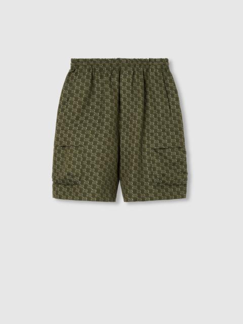 GUCCI Cotton jacquard shorts with GG Shadow